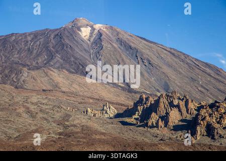 Mont Teide un volcan sur l'île espagnole de Tenerife, une partie des îles Canaries. Son sommet est le point culminant d'Espagne Banque D'Images