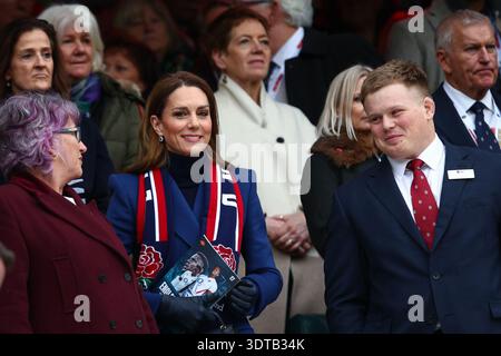 LONDRES, Royaume-Uni - 21 février 2026 : Catherine, Princesse de Galles après le match Guinness six Nations 2026 entre l'Angleterre et l'Irlande au Allianz Stadium, Twickenham (crédit : Craig Mercer/ Alamy Live News) Banque D'Images