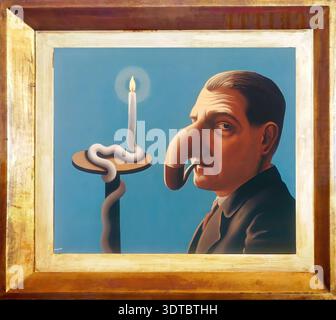 René Magritte – la lampe du philosophe, 1936 – peinture surréaliste Banque D'Images