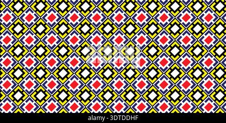 Motif diamant sans couture motif géométrique tissu textile répétition. Illustration de Vecteur