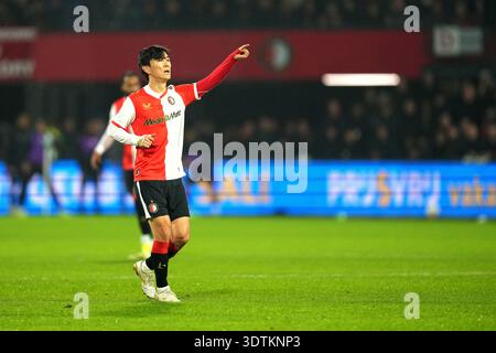 Rotterdam, pays-Bas. 22 février 2026. Rotterdam - Inbeom Wang de Feyenoord Rotterdam lors de la vingt-quatrième manche de compétition de la saison Eredivisie 2025/2026. Le match se déroule entre Feyenoord Rotterdam et Telstar au Stadion Feijenoord de Kuip le 22 février 2026 à Rotterdam, aux pays-Bas. Crédit : Box to Box Pictures/Alamy Live News Banque D'Images