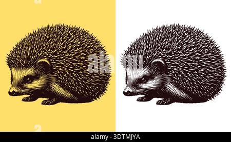 Illustration de logo vectoriel animal hérisson Illustration de Vecteur