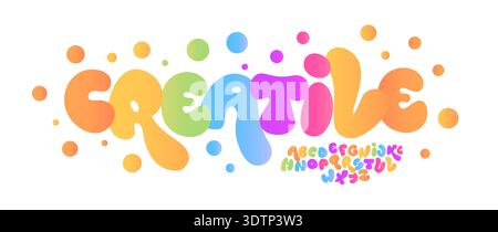 Carnival Bubble Alphabet Bold Playful Letters Funny Festival font for Bright fiesta logo, Colorful Headline, Birthday, Joyful Colorful Typography Illustration de Vecteur