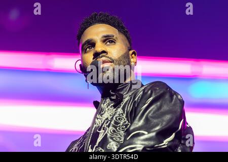 Oslo, Norvège, 14 février 2026, Jason Derulo se produit sur scène Banque D'Images