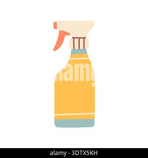 Icône de bouteille de pulvérisation vectorielle plate minimale dans des couleurs pastel douces. Parfait pour le nettoyage, l'hygiène, les soins à domicile, les produits écologiques, la marque de ménage, applis Illustration de Vecteur