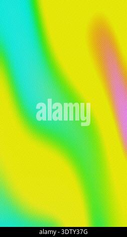 Motif fluide coloré dynamique en vert néon, bleu, rose rétro demi-ton 2000s, Y2K Vibe Banque D'Images