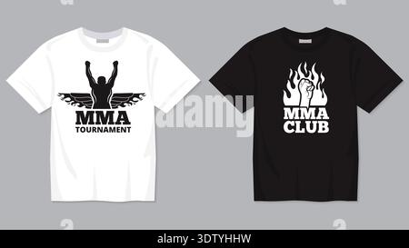 Combat MMA. modèle de conception de t-shirt pour club de combat mma Illustration de Vecteur