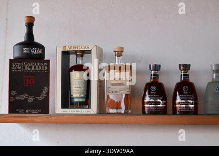 sélection de rhums premium arehucas distillerie arucas gran canaria, îles canaries, espagne Banque D'Images