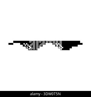 Lunettes Shades Thug Life Gangster Cool Deal with it viral meme 8 bit Pixelated Pixel Art pas de fond transparent vecteur EPS PNG Clip Art Illustration de Vecteur