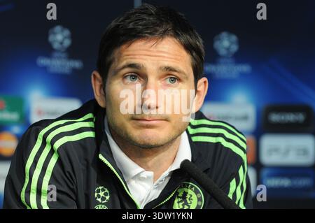 Frank Lampard, milieu de terrain du Chelsea FC, Conférence de presse, Stamford Bridge, Londres, ROYAUME-UNI Banque D'Images