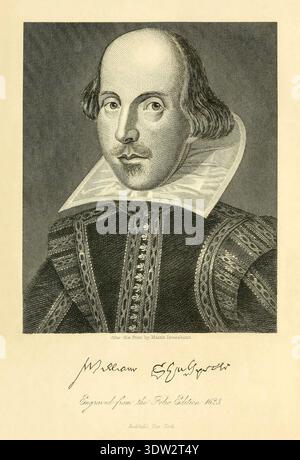 Portrait de William Shakespeare, William Shakspere Banque D'Images