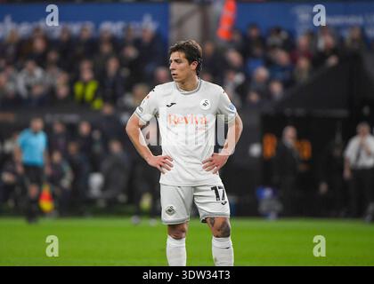 24 février 2026 ; Swansea COM Stadium, Swansea, pays de Galles ; EFL Championship Football, Swansea City contre Preston North End ; Goncalo Franco de Swansea City Banque D'Images