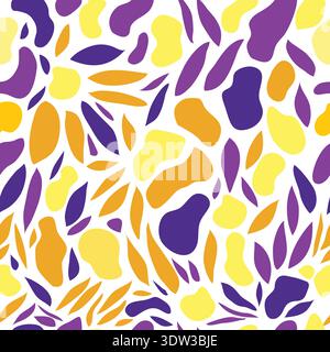 motif abstrait sans couture avec des feuilles stylisées et des formes organiques dans une composition artistique moderne. Bon pour le tissu, le textile et les décorations. Illustration de Vecteur