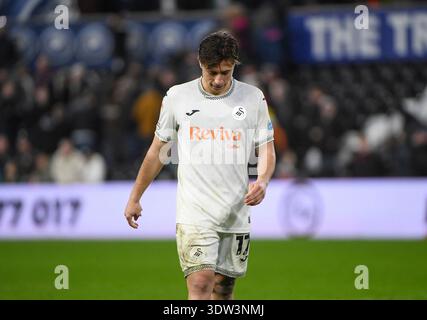 24 février 2026 ; Swansea COM Stadium, Swansea, pays de Galles ; EFL Championship Football, Swansea City contre Preston North End ; Goncalo Franco de Swansea City Banque D'Images