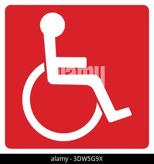 Icône d'accessibilité en fauteuil roulant représentant l'inclusivité, l'égalité d'accès, le soutien aux personnes handicapées et les espaces publics sans obstacles. Illustration de Vecteur