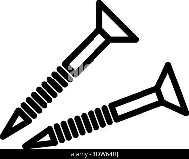 Icône de ligne de vis. Symbole de construction. Enseigne industrielle Illustration de Vecteur