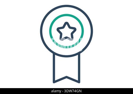 Icône badge. Style d'icône de ligne. Icône associée à la récompense. illustration vectorielle des éléments de succès Illustration de Vecteur
