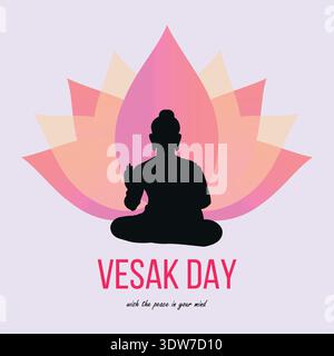Buddha Purnima - Vesak Day Wish Vector image Illustration de Vecteur