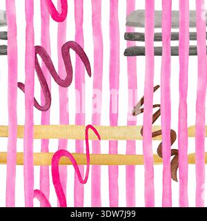 Aquarelle Cute Hearts fond de modèle sans couture. Simple imprimé coquette romantique minimaliste avec beaucoup de coeurs. Banque D'Images