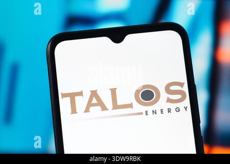 Canada. 25 février 2026. Dans cette illustration photo, le logo Talos Energy est affiché sur l'écran d'un smartphone. Crédit : SOPA images Limited/Alamy Live News Banque D'Images