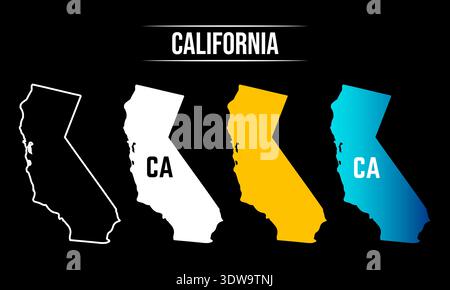 Abstrait California State Map Design, peut être utilisé pour les conceptions d'entreprise, les conceptions de présentation ou toutes les conceptions appropriées. Illustration de Vecteur