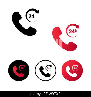 Illustration d'icône d'appel abstrait de 24 heures, peut être utilisée pour les conceptions d'entreprise, les conceptions de présentation ou toutes les conceptions appropriées. Illustration de Vecteur