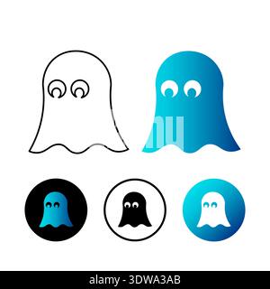 Illustration d'icône abstraite d'émotion de fantôme, peut être utilisée pour des conceptions d'entreprise, des conceptions de présentation ou toutes les conceptions appropriées. Illustration de Vecteur
