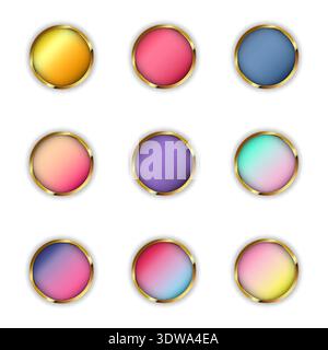 Collection colorée de boutons Web brillant, peut être utilisée pour les conceptions d'entreprise, les conceptions de présentation ou toutes les conceptions appropriées. Illustration de Vecteur