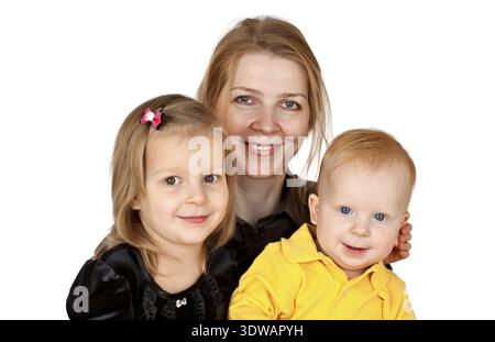Mère, fils et fille s'amusant Banque D'Images