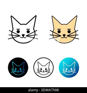 Illustration d'icône de tête de chat plate, peut être utilisée pour les conceptions d'entreprise, les conceptions de présentation ou toutes les conceptions appropriées. Illustration de Vecteur