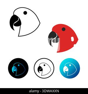 Illustration d'icône de tête de perroquet, peut être utilisée pour des conceptions d'entreprise, des conceptions de présentation ou toutes les conceptions appropriées. Illustration de Vecteur