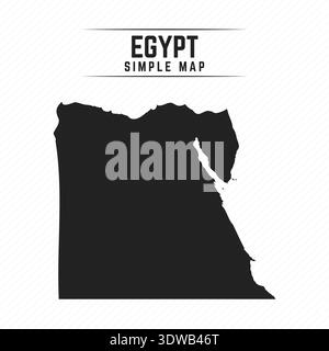 Simple carte noire de l'Egypte isolé sur fond blanc, peut être utilisé pour les conceptions d'entreprise, les conceptions de présentation ou toutes les conceptions appropriées. Illustration de Vecteur