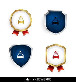 Abstract car Wash badge et Label Collection, peut être utilisé pour les conceptions d'entreprise, les conceptions de présentation ou toutes les conceptions appropriées. Illustration de Vecteur