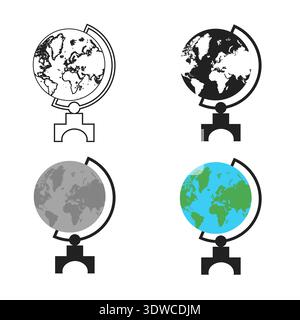 Illustration abstraite Globe Earth Sphere Silhouette, peut être utilisée pour les conceptions d'entreprise, les conceptions de présentation ou toutes les conceptions appropriées. Illustration de Vecteur