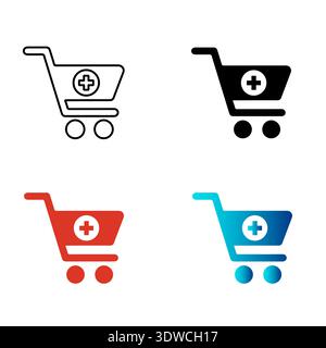 Résumé Cart plus Silhouette illustration, peut être utilisé pour les conceptions d'entreprise, les conceptions de présentation ou toutes les conceptions appropriées. Illustration de Vecteur