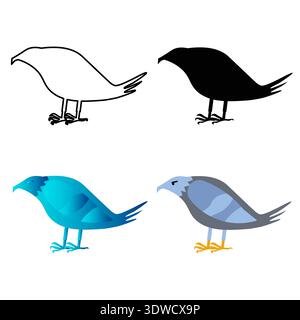 Illustration abstraite Flat Pigeon Bird Silhouette, peut être utilisée pour les conceptions d'entreprise, les conceptions de présentation ou toutes les conceptions appropriées. Illustration de Vecteur
