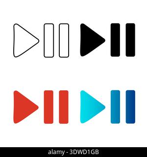 Abstrait Play and Pause Silhouette illustration, peut être utilisé pour les conceptions d'entreprise, les conceptions de présentation ou toutes les conceptions appropriées. Illustration de Vecteur