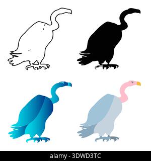 Illustration abstraite Flat Vulture Bird Silhouette, peut être utilisée pour les conceptions d'entreprise, les conceptions de présentation ou toutes les conceptions appropriées. Illustration de Vecteur