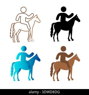 Illustration abstraite de silhouette d'équitation, peut être utilisée pour les conceptions d'entreprise, les conceptions de présentation ou toutes les conceptions appropriées. Illustration de Vecteur
