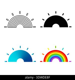 Illustration abstraite de silhouette arc-en-ciel, peut être utilisée pour les conceptions d'entreprise, les conceptions de présentation ou toutes les conceptions appropriées. Illustration de Vecteur