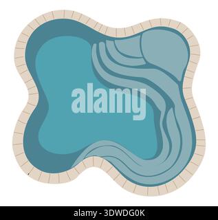 Piscine bio de forme libre avec vue de dessus Illustration de Vecteur