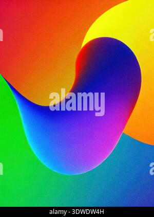 Cette création vivante présente un mélange de couleurs tourbillonnant ensemble dans un design abstrait. Les courbes lisses et les dégradés créent un AT vivant et dynamique Banque D'Images