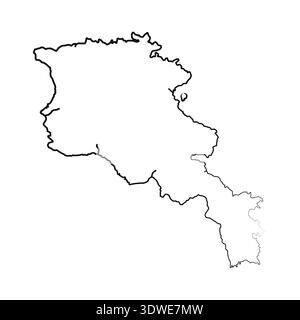 Dessin de carte simple tracée à la main d'Arménie, peut être utilisé pour les conceptions d'entreprise, les conceptions de présentation ou toutes les conceptions appropriées. Illustration de Vecteur