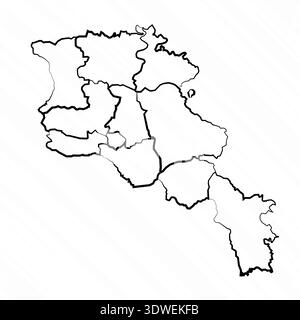 Illustration de carte d'Arménie dessinée à la main, peut être utilisée pour les conceptions d'entreprise, les conceptions de présentation ou toutes les conceptions appropriées. Illustration de Vecteur