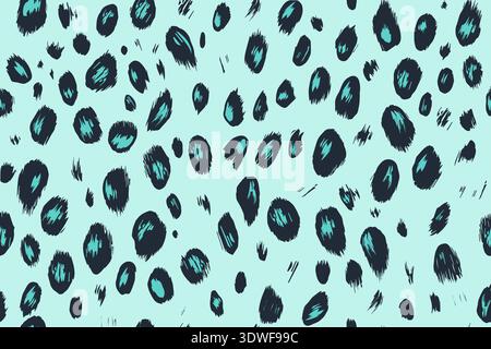 Motif abstrait doodle avec léopard des neiges. Fond transparent vectoriel Illustration de Vecteur