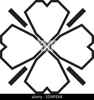 Trèfle à quatre feuilles dans le style celtique, pictogramme de trèfle vectoriel de la Saint Patrick Illustration de Vecteur