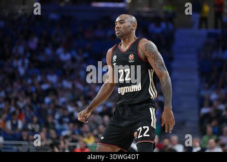 Isiaha Mike du FC Bayern Munich lors du match de l'EuroLeague entre le Real Madrid et le FC Bayern Munich au Movistar Arena le 26 février 2026 à Madr Banque D'Images
