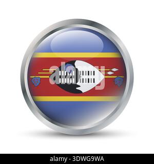 Eswatini Flag 3D badge illustration Illustration de Vecteur
