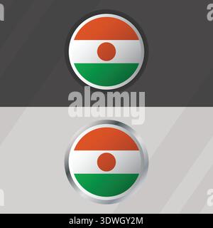 Modèle de drapeau rond de vecteur Niger Illustration de Vecteur