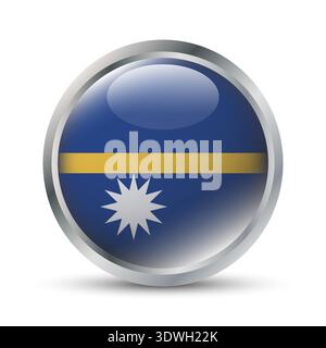 Nauru drapeau 3D illustration badge Illustration de Vecteur